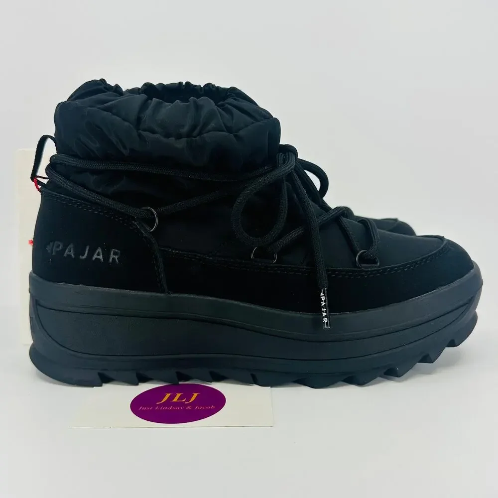 Pajar Women's Taya Low Black Lace Up Waterproof Winter Boots Size 6 US/ 37 EU